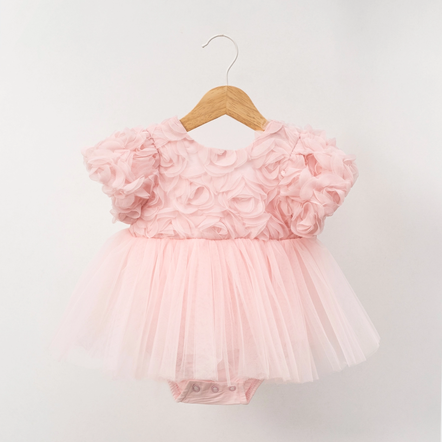 Little Rosa Pembe Güllü Kız Bebek Romper