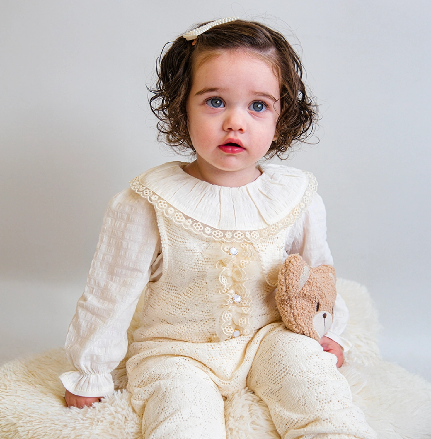 Milan Çantalı Dantel 2’li Kız Bebek Tulum