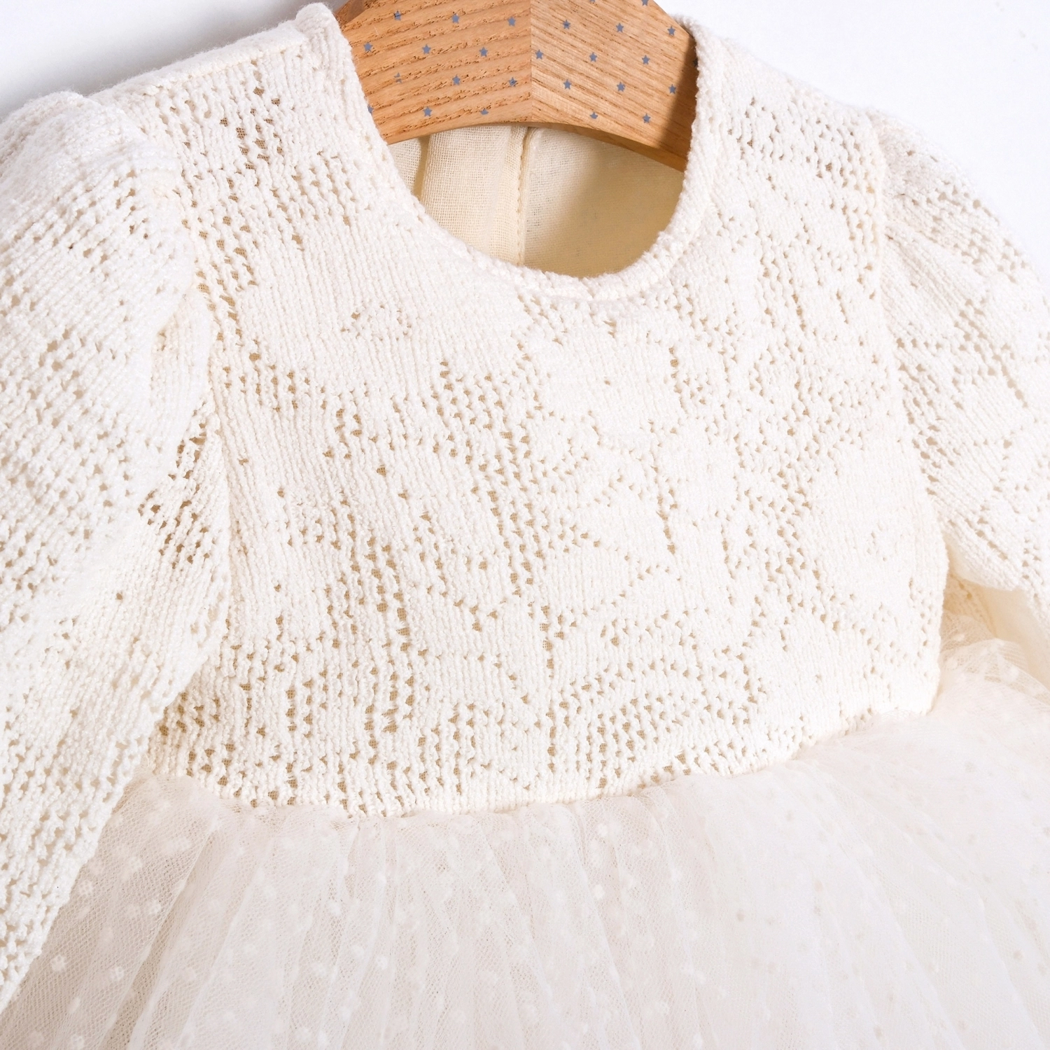 Vanadey Ekru Çantalı Kız Bebek Elbise