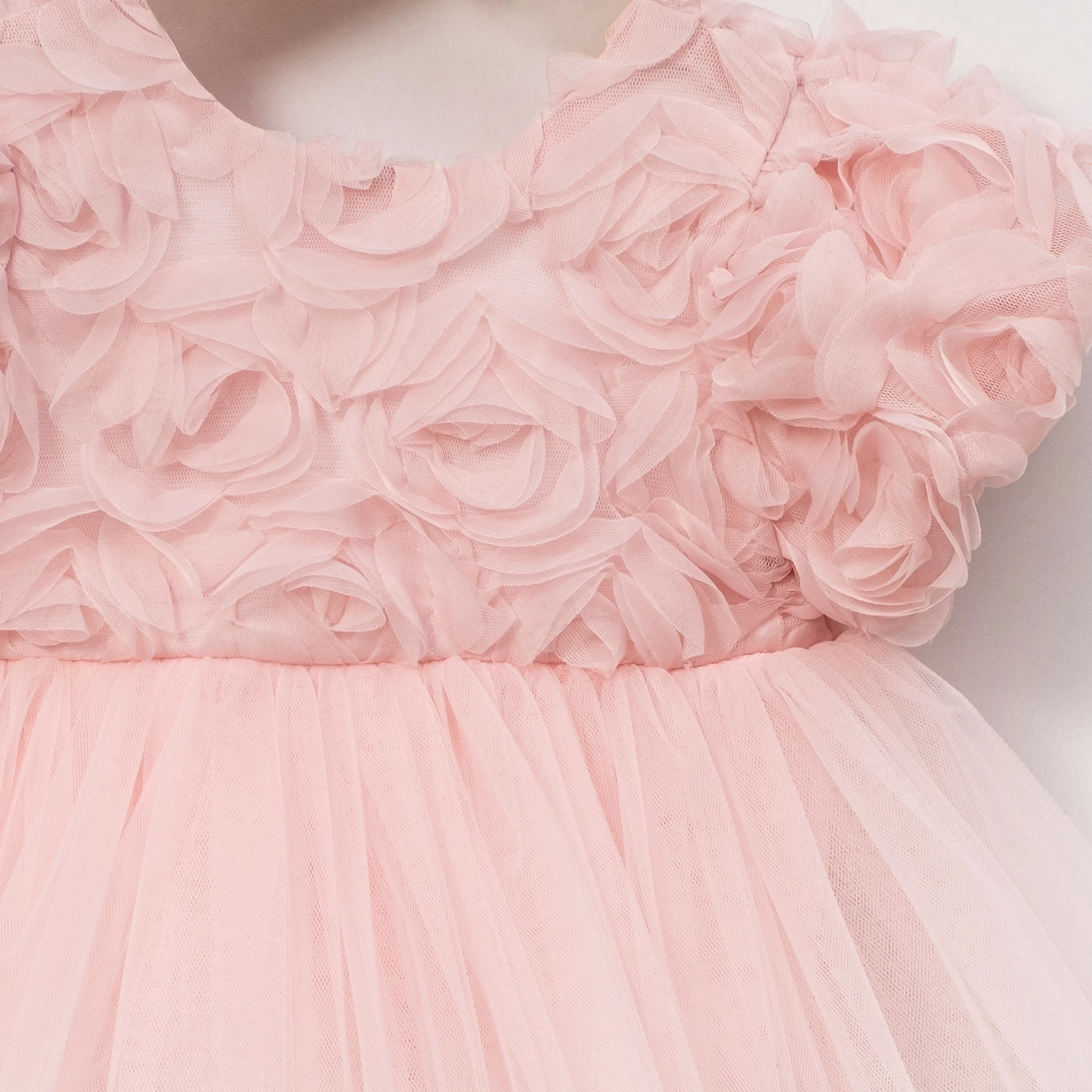 Little Rosa Pembe Güllü Kız Bebek Romper