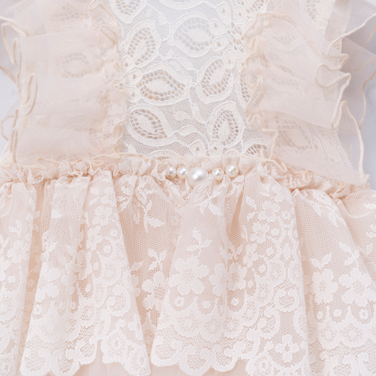 Laurel Bej Kız Bebek Romper