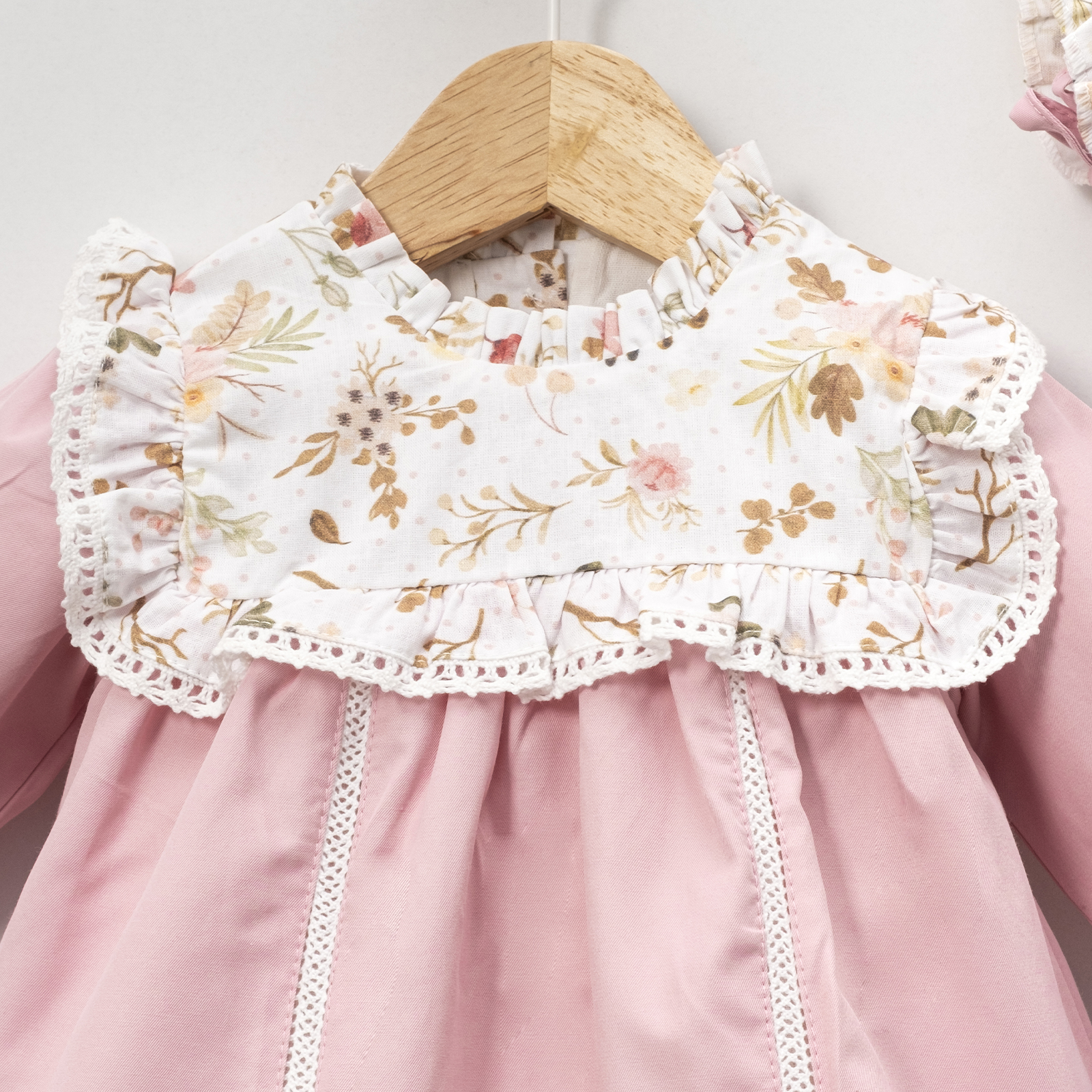 Cherry Pembe Boneli Külotlu Kız Bebek Elbise