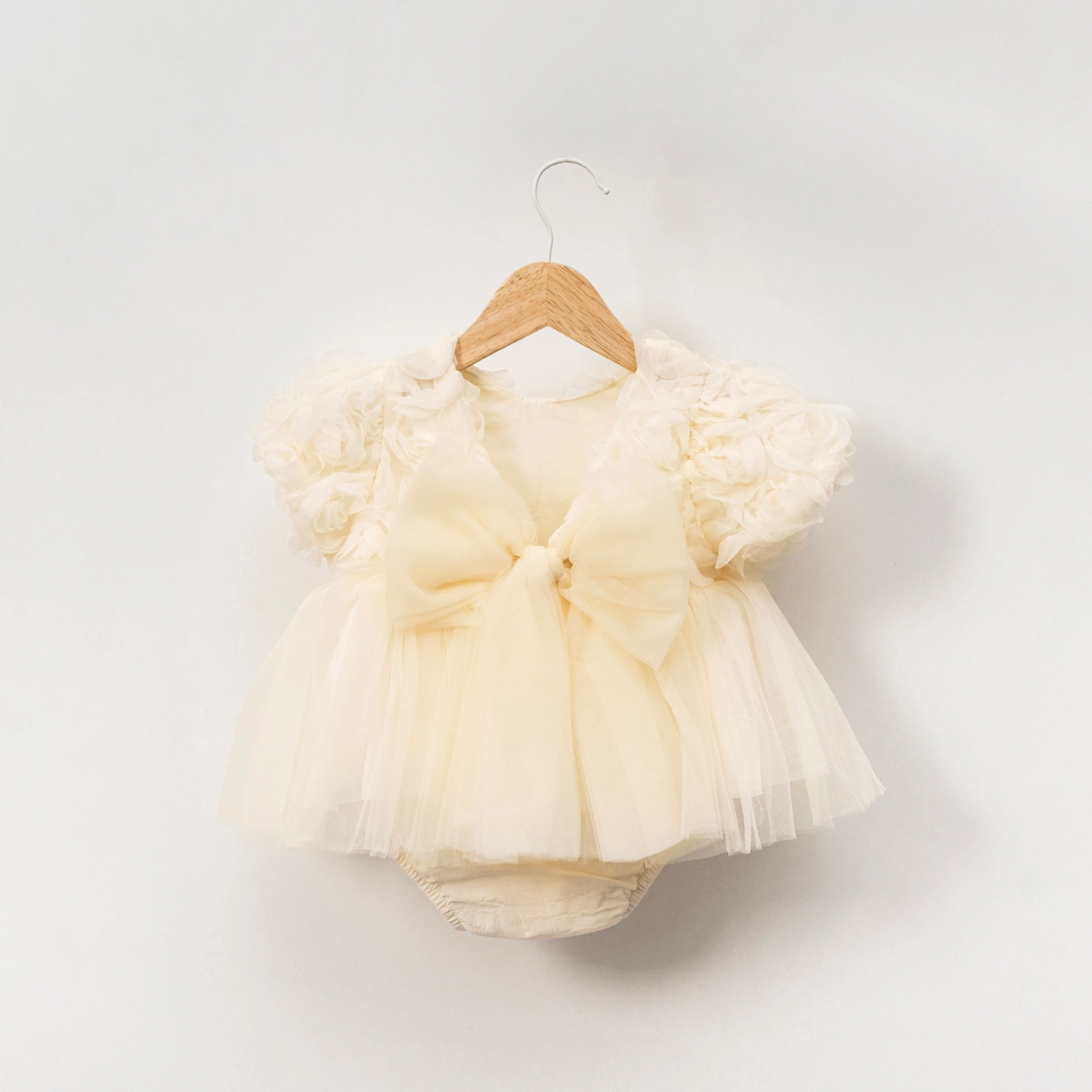 Little Rosa Ekru Güllü Kız Bebek Romper