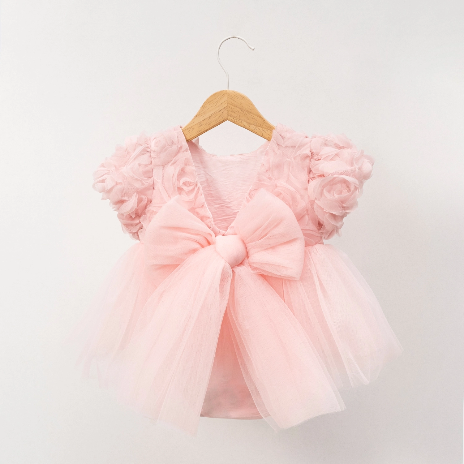 Little Rosa Pembe Güllü Kız Bebek Romper