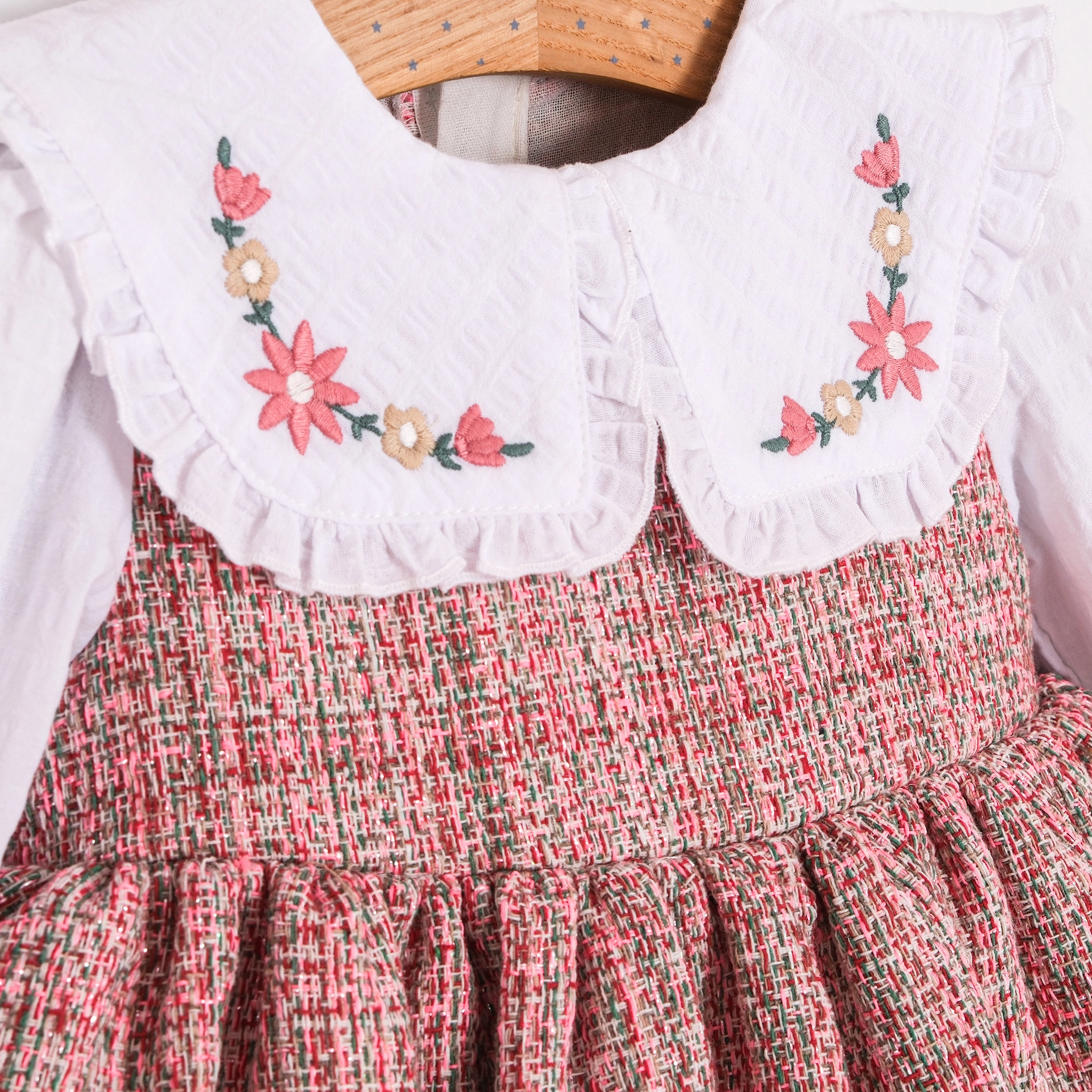 Lydia Pembe Tüvit Kız Bebek Elbise