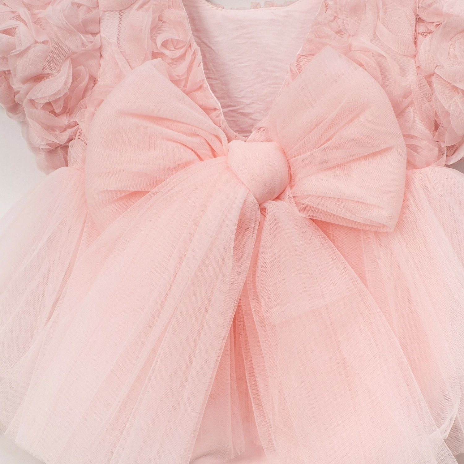 Little Rosa Pembe Güllü Kız Bebek Romper