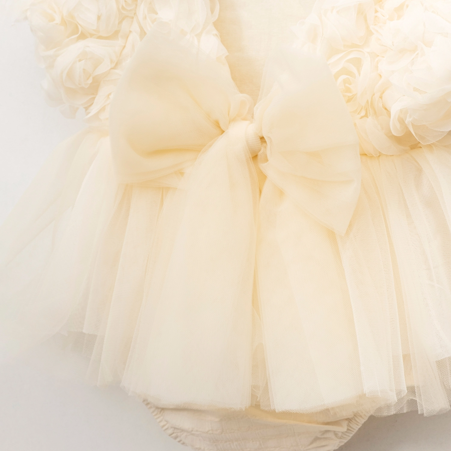 Little Rosa Ekru Güllü Kız Bebek Romper