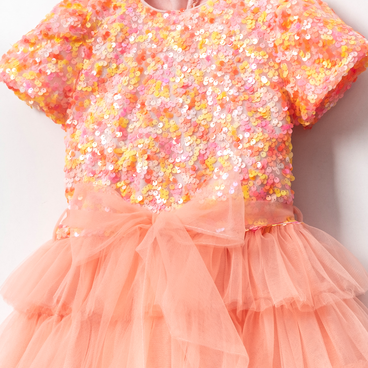 Lily Turuncu Kız Çocuk Parti Elbisesi