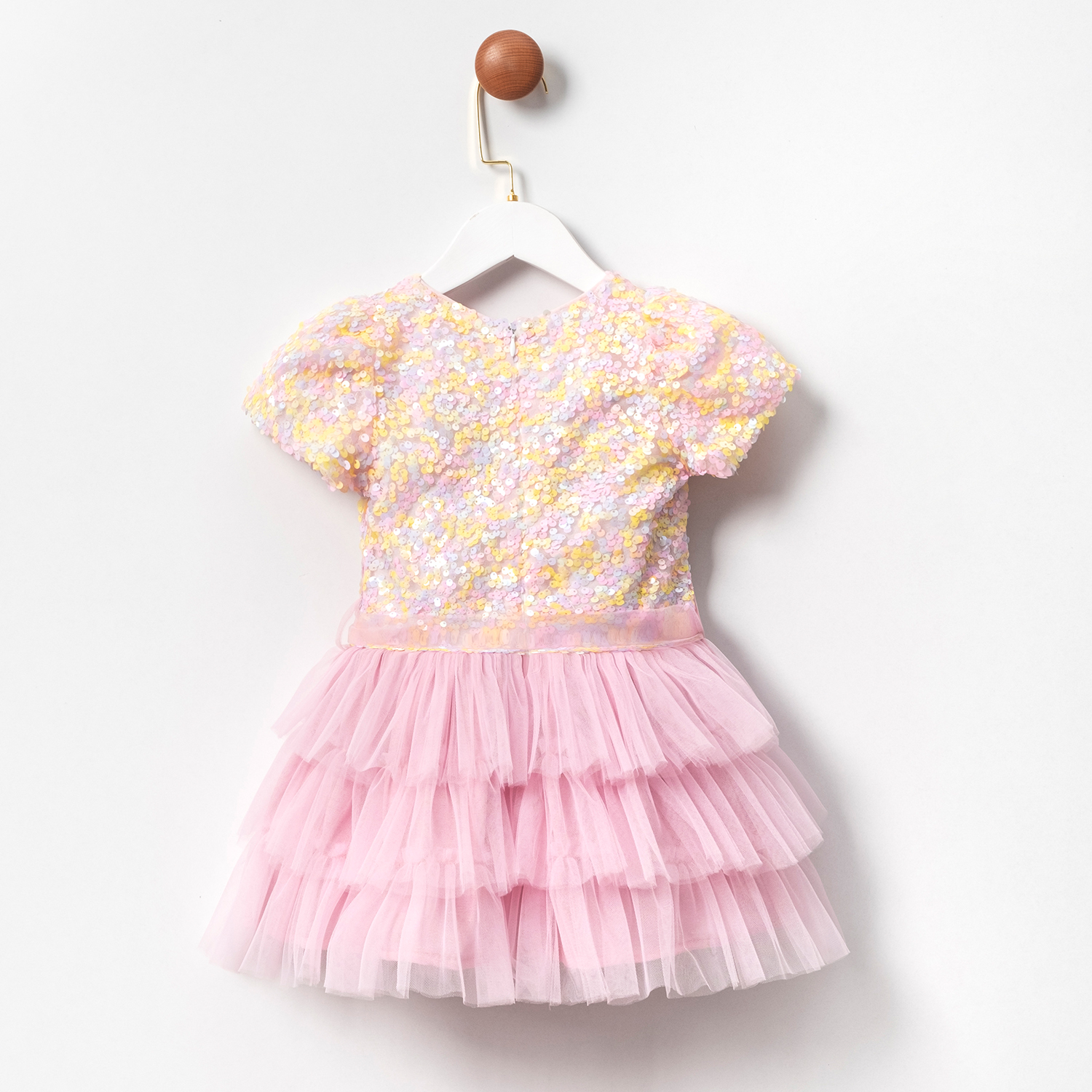 Lily Pembe Kız Çocuk Parti Elbisesi