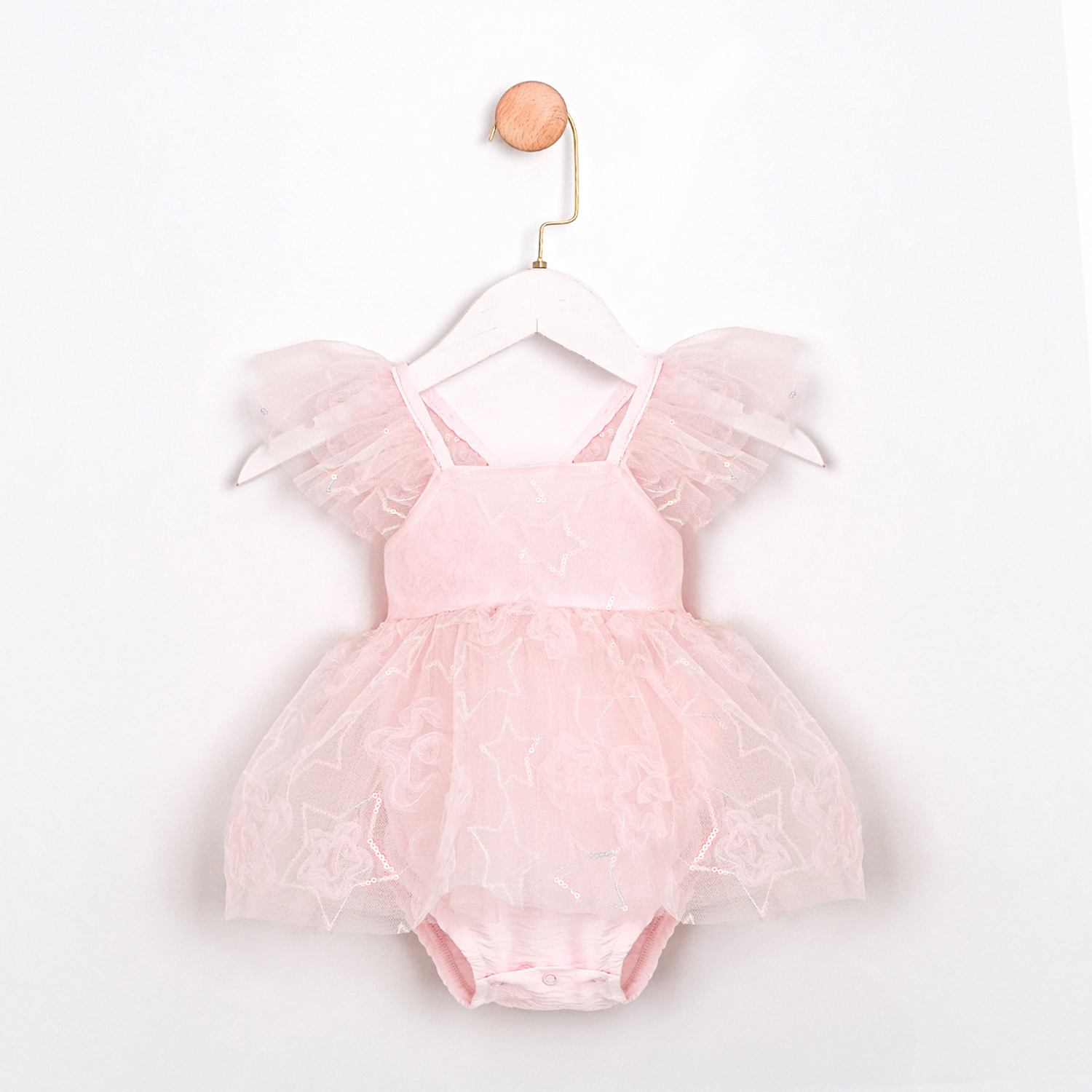 Betty Pudra Pembe Kız Bebek Romper