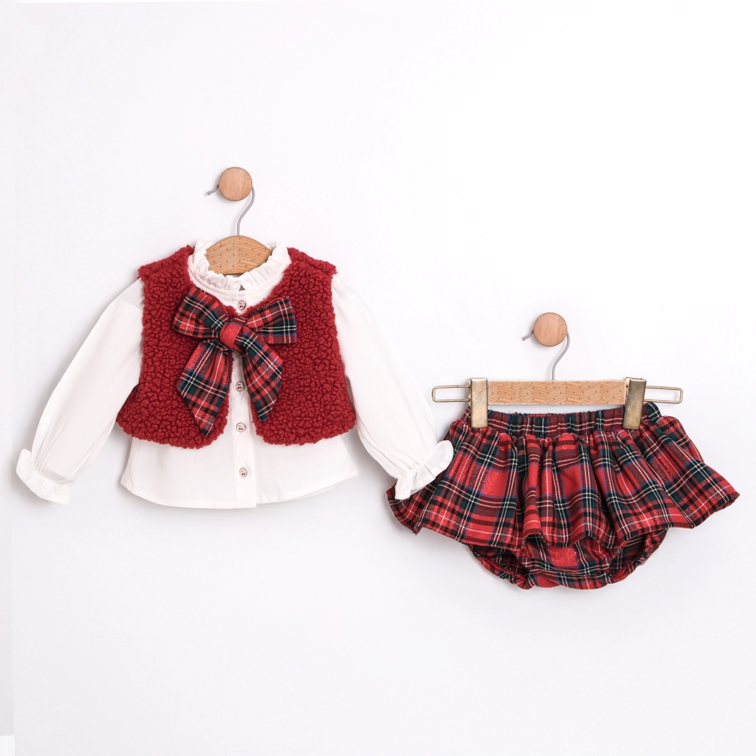 Josie Kırmızı 3’lü Kız Bebek Takım