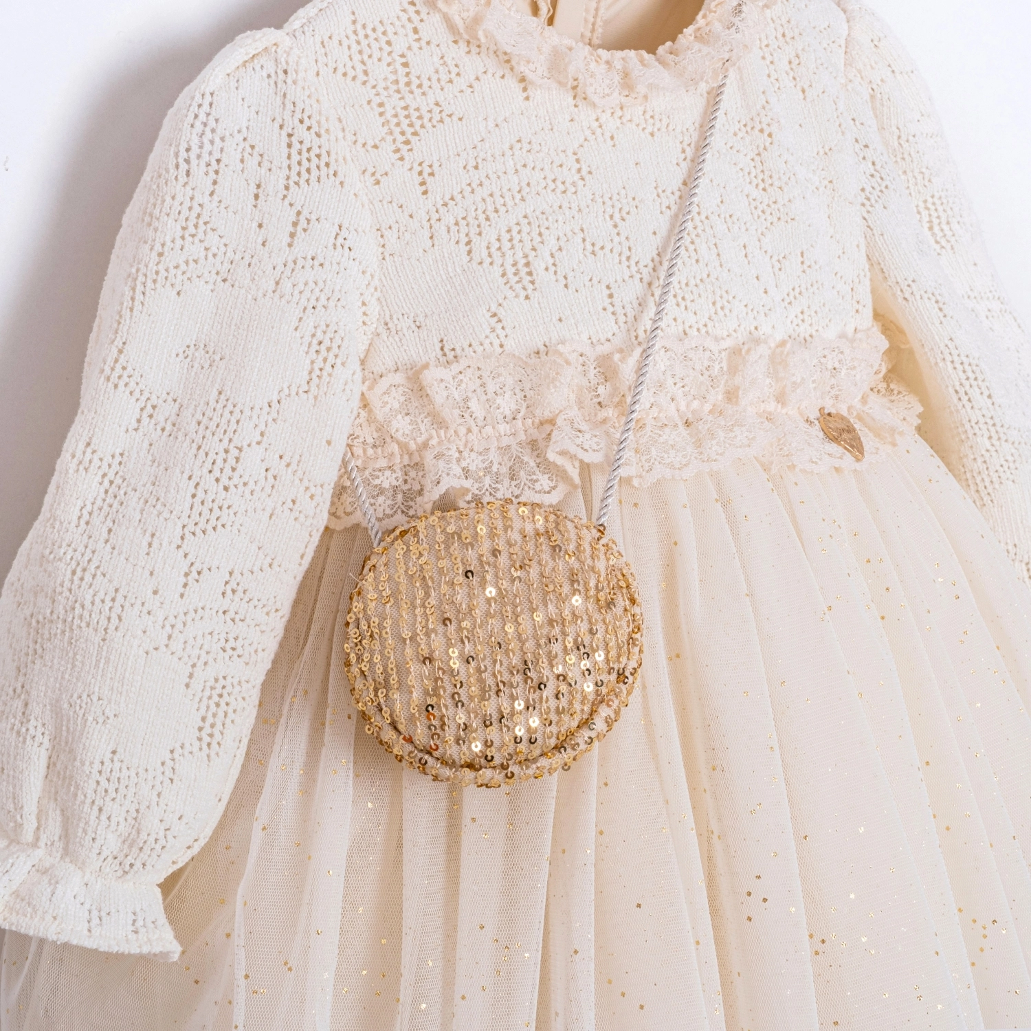 Viella Pullu Çantalı Kız Çocuk Elbise