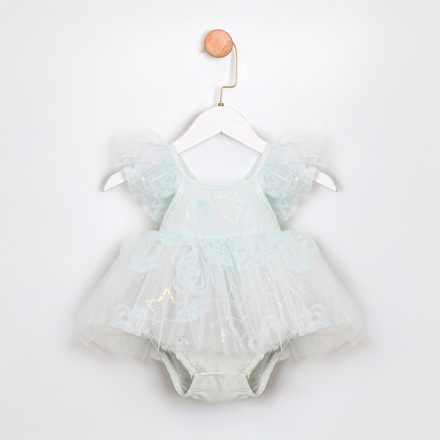 Betty Nil Yeşili Kız Bebek Romper