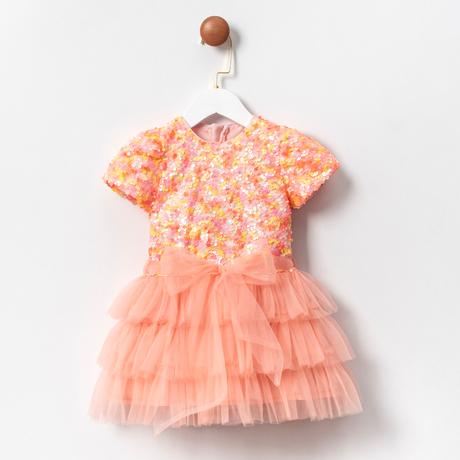 Lily Turuncu Kız Çocuk Parti Elbisesi