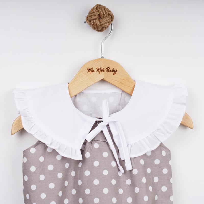 Puantiyeli Bebe Yakalı Kız Bebek Romper