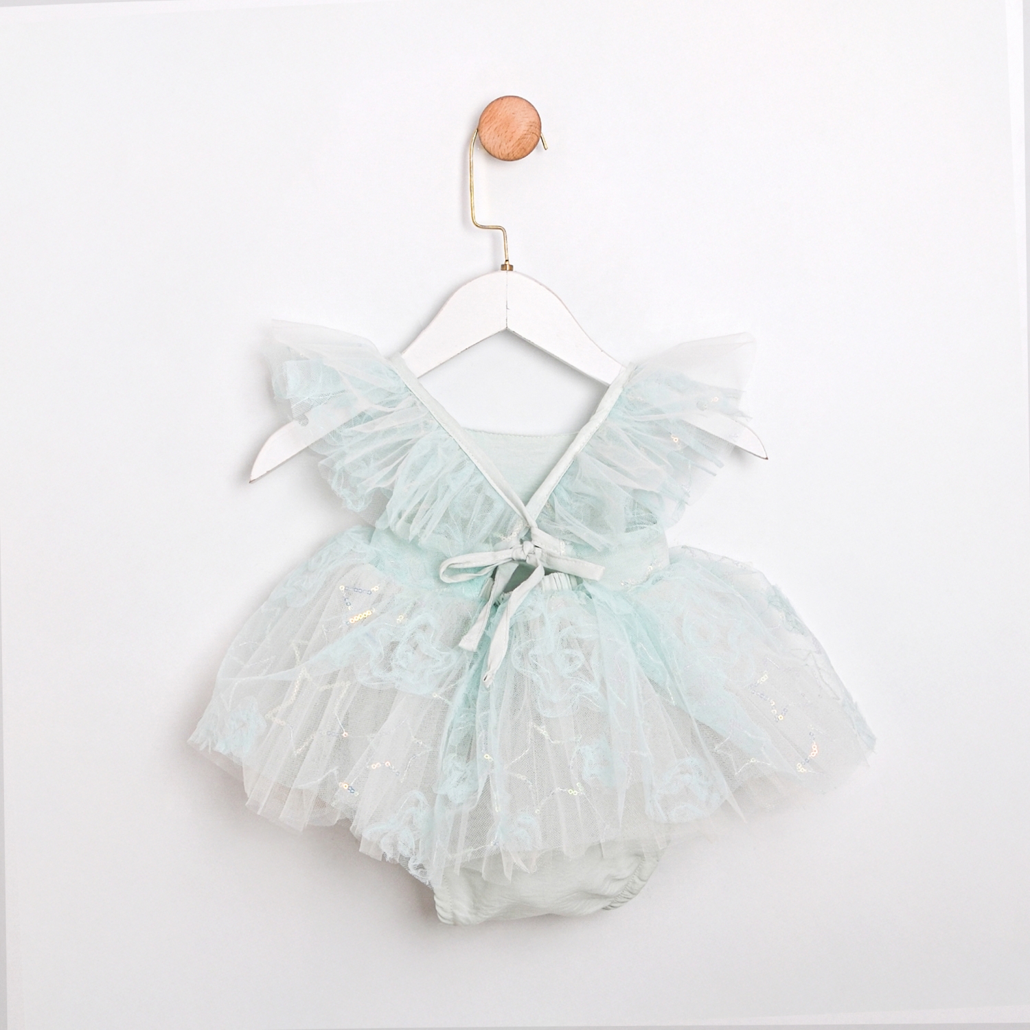 Betty Nil Yeşili Kız Bebek Romper