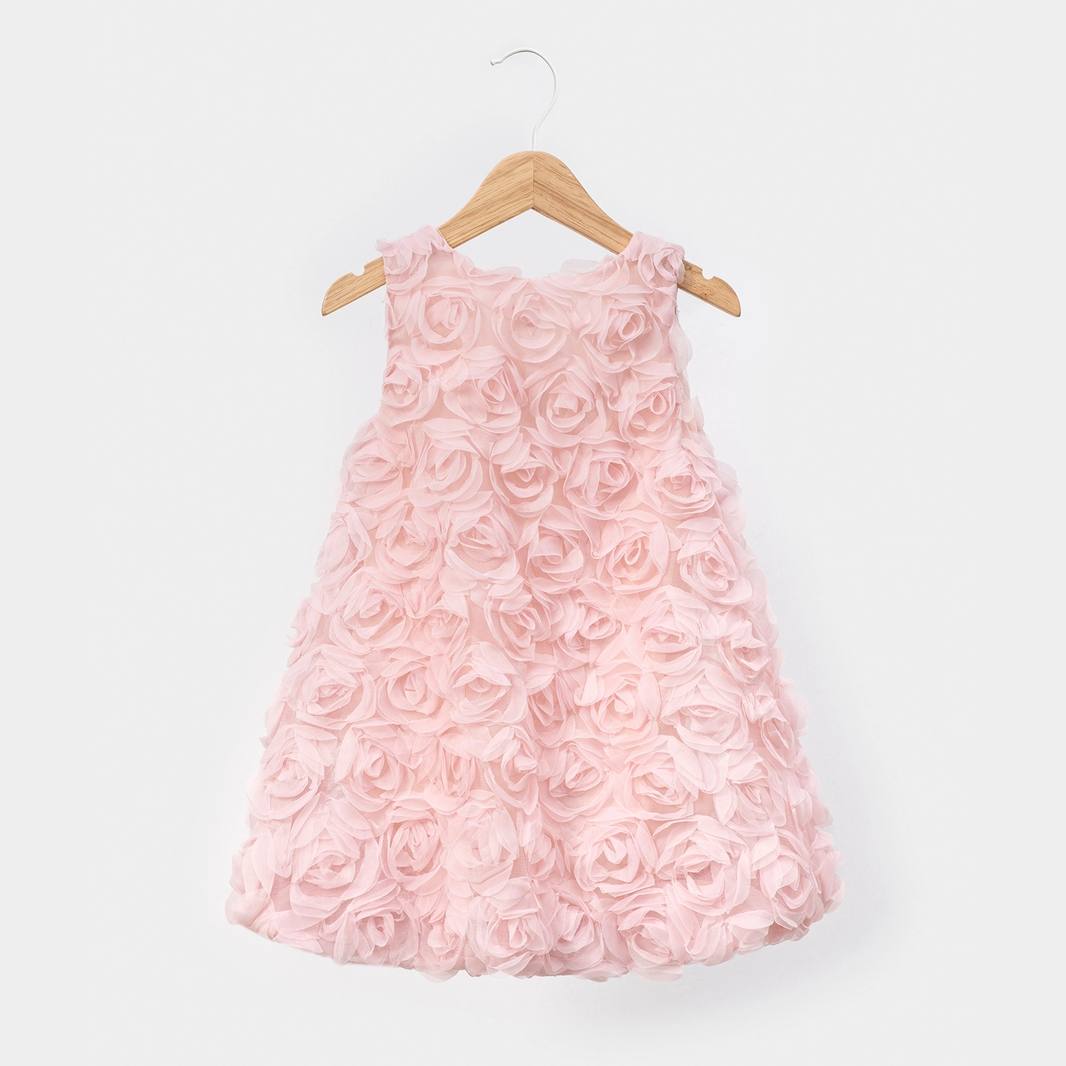 Doria Pembe Güllü Balon Etekli Kız Çocuk Elbise