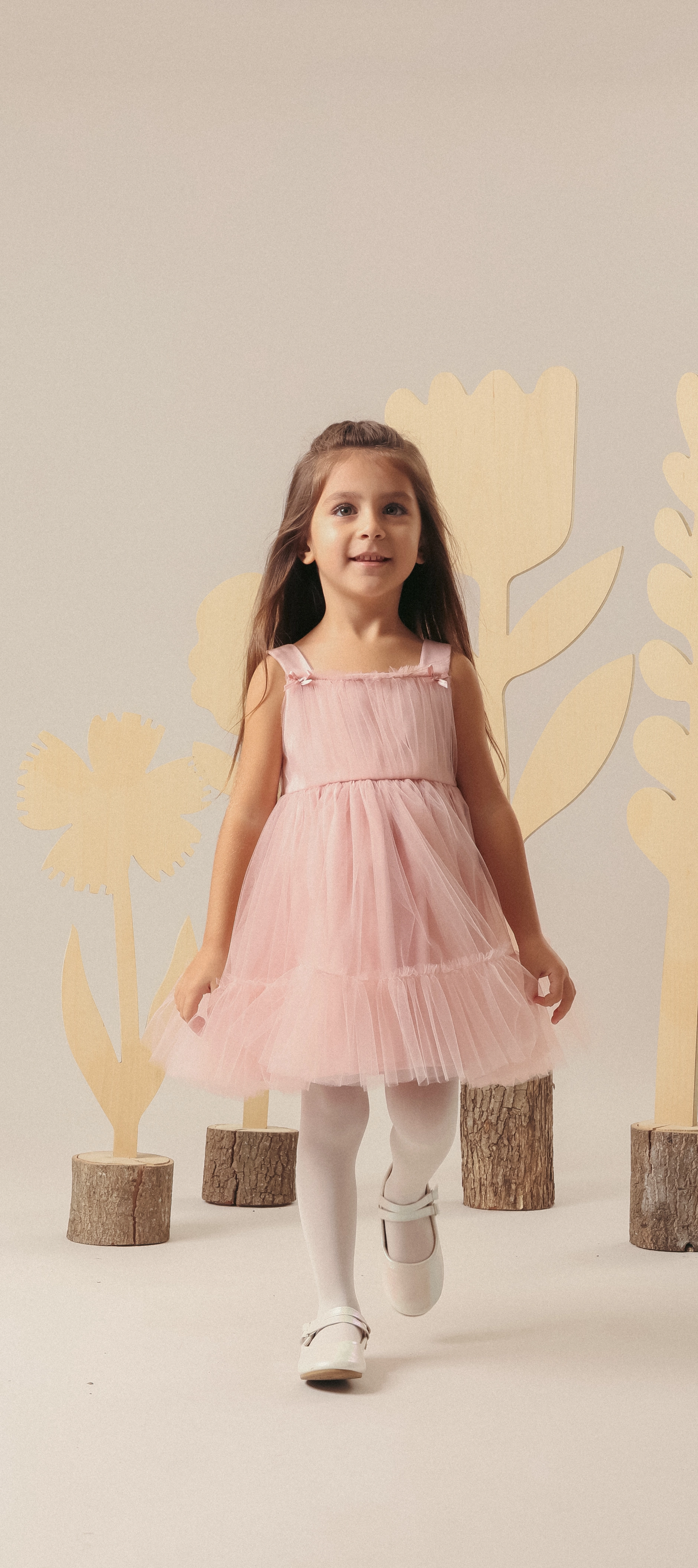 Dione Askılı Pembe Kız Bebek Elbise