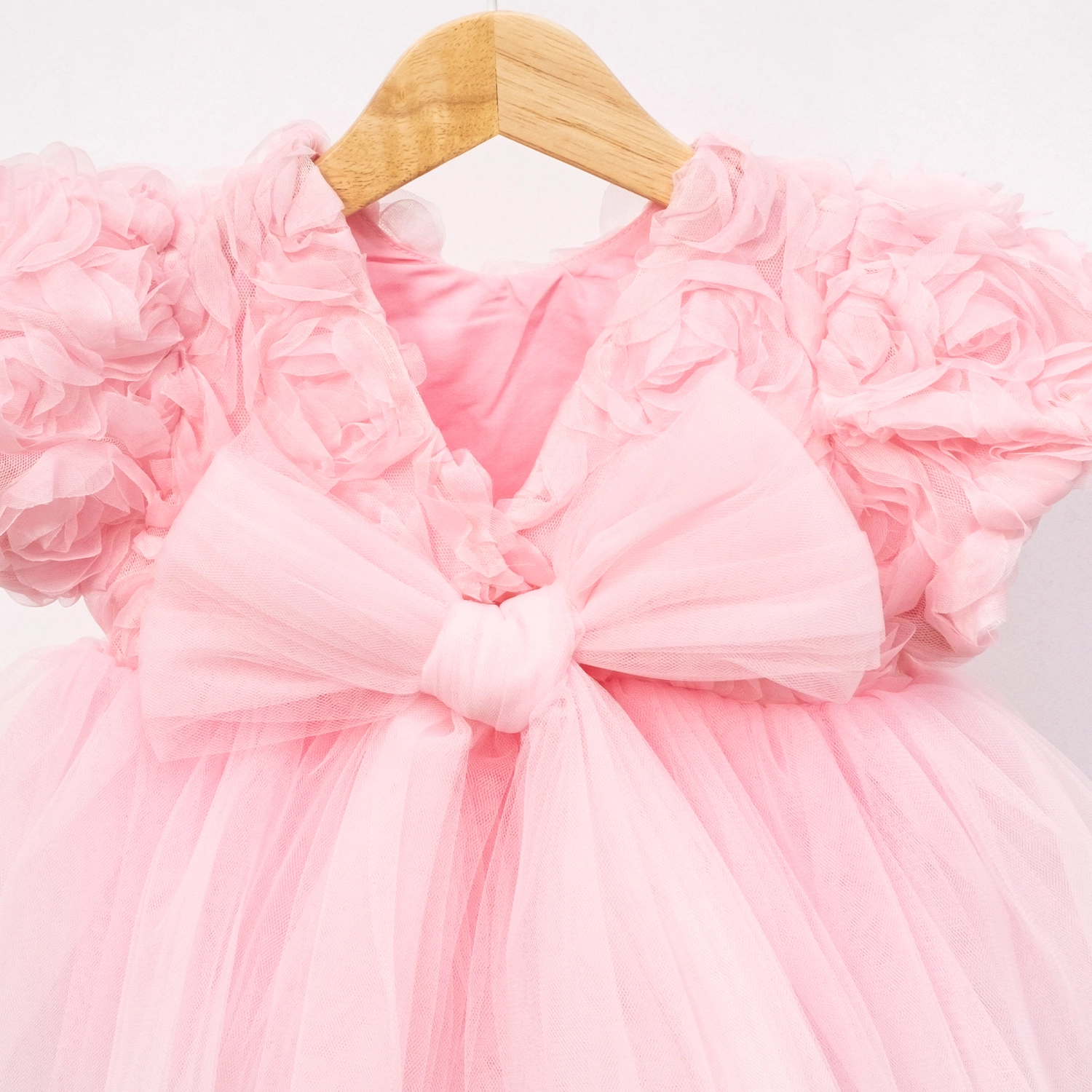 Little Rosa Pembe Güllü Kız Bebek Romper