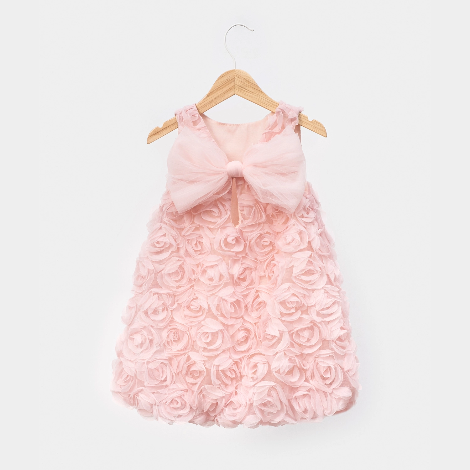 Doria Pembe Güllü Balon Etekli Kız Çocuk Elbise