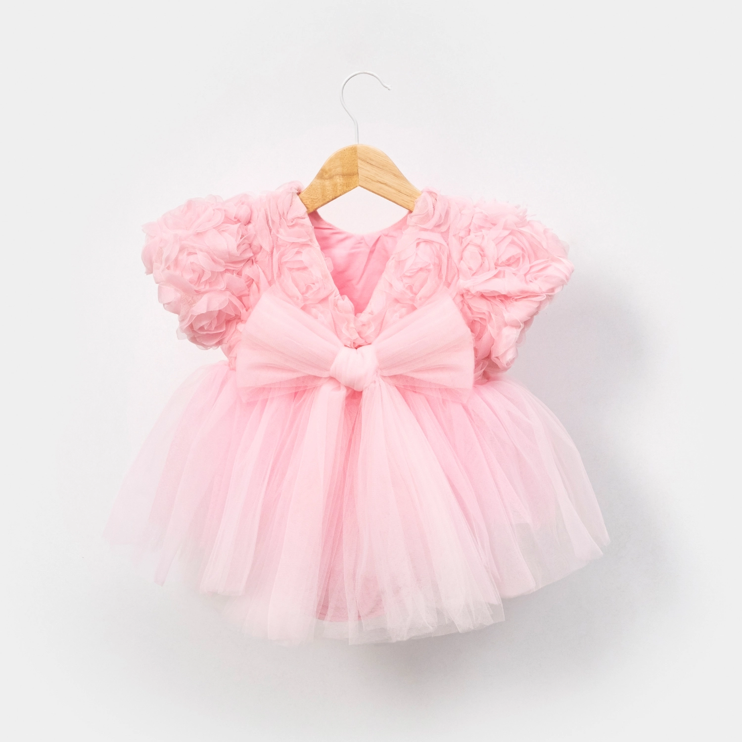 Little Rosa Pembe Güllü Kız Bebek Romper