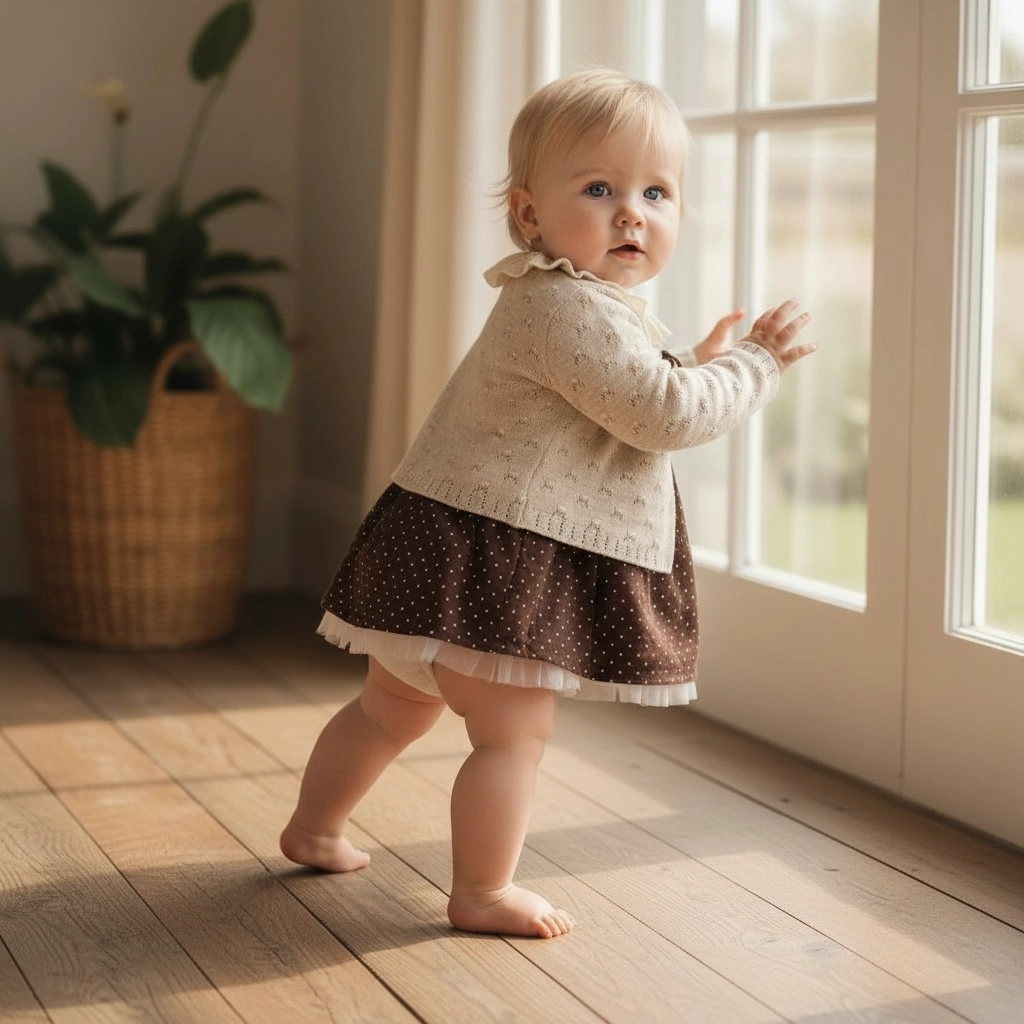 Diana Kahverengi 2’li Kız Bebek Romper