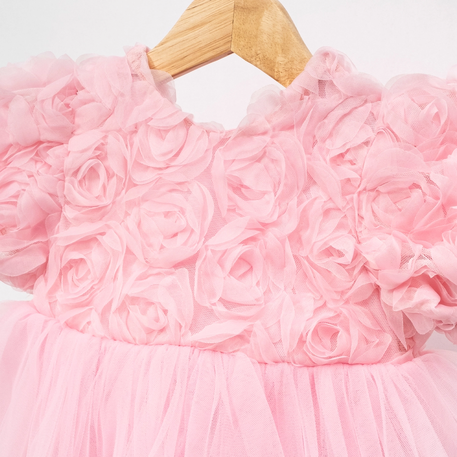Little Rosa Pembe Güllü Kız Bebek Romper