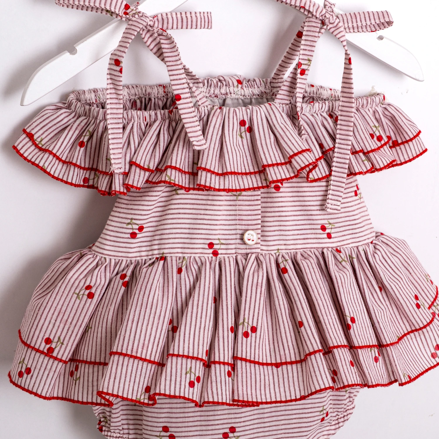 Millie Kırmızı Kirazlı Kız Bebek Romper