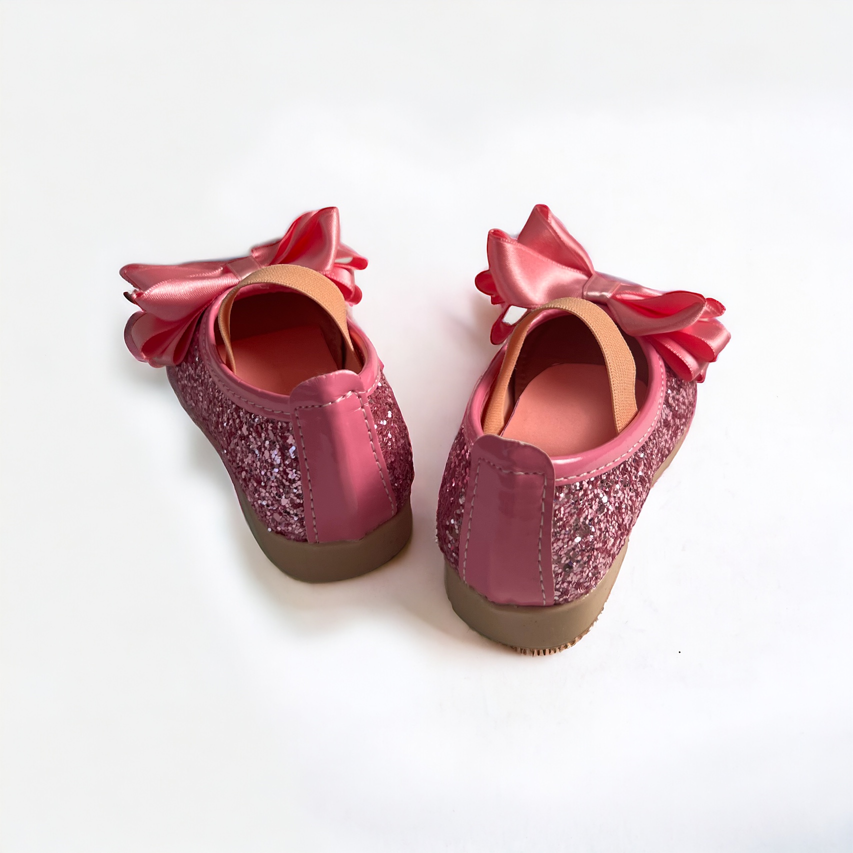 Pembe Simli Fiyonklu Kız Çocuk Ayakkabı