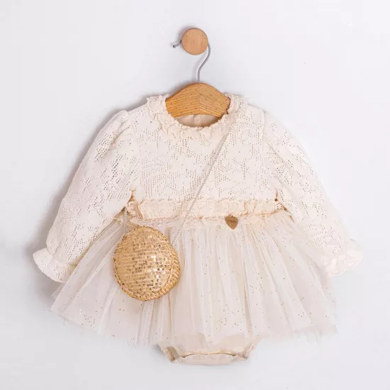 Adore Pullu Çantalı Kız Bebek Romper