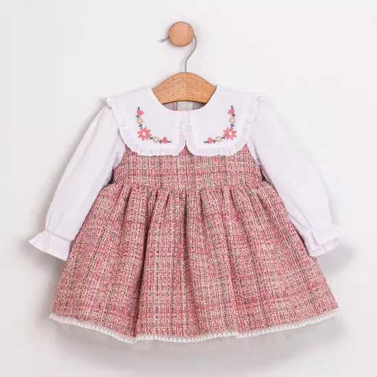 Lydia Pembe Tüvit Kız Bebek Elbise