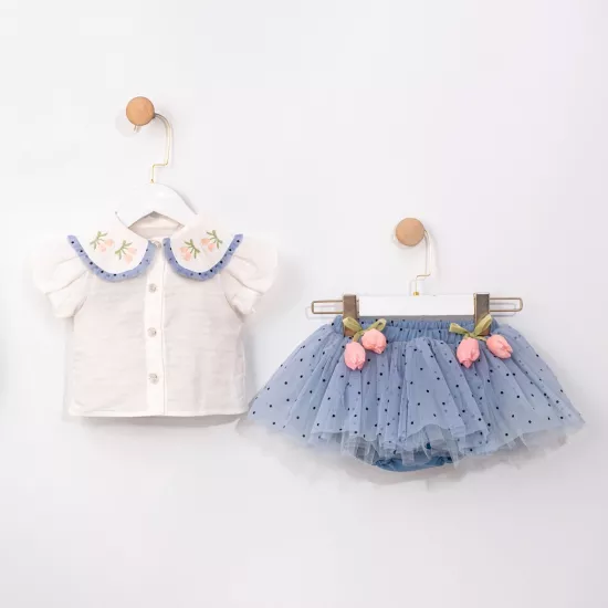 Lillia Lale Detaylı Kız Bebek İkili Takım