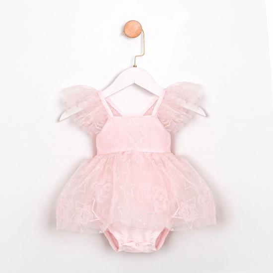 Betty Pudra Pembe Kız Bebek Romper