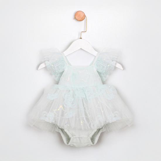 Betty Nil Yeşili Kız Bebek Romper