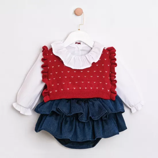 Margot Kırmızı Kız Bebek 3’lü Takım