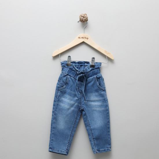 Likralı Beli Lastikli Kız Bebek Jean