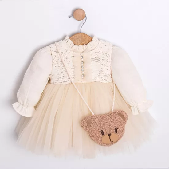 Riona Çantalı Kız Bebek Elbise Takım