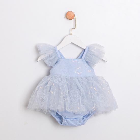 Betty Mavi Kız Bebek Romper