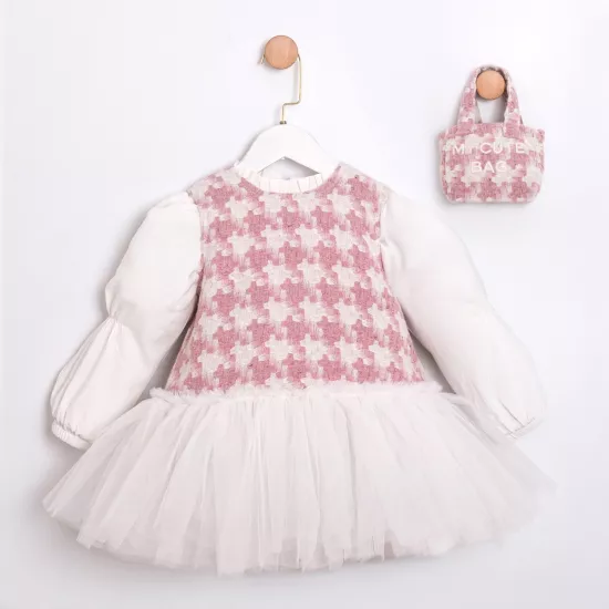 Lovisa Pembe Çantalı Kız Çocuk Elbise