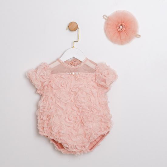 Linda Somon Simli Kız Bebek Romper