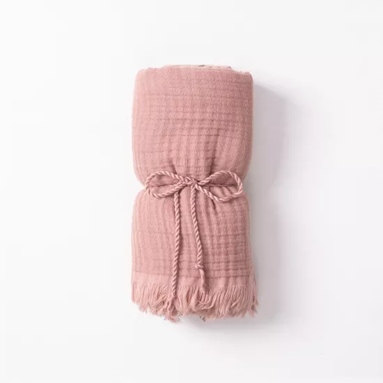 Gül Kurusu Müslin Battaniye