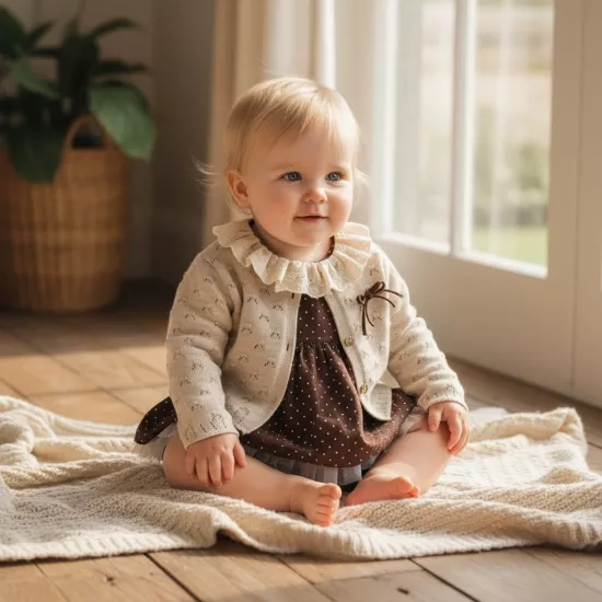 Diana Kahverengi 2’li Kız Bebek Romper