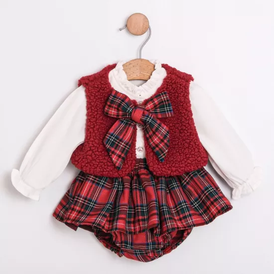 Josie Kırmızı 3’lü Kız Bebek Takım