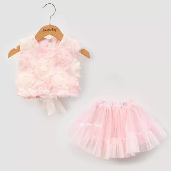 Lucinda Pembe Güllü Kız Çocuk İkili Takım